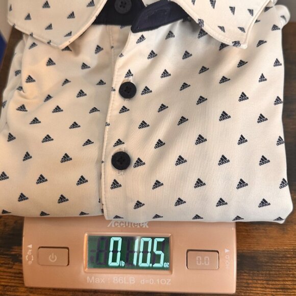 Adidas White Golf Polo Shirt Mens 2XL Performance Business Casual All Over Print - Picture 9 of 9